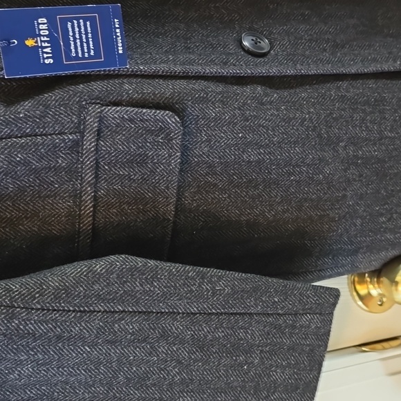 STAFFORD MENS CLASSIC BLACK & GRAY COAT SIZE MEDIUM - Picture 9 of 16